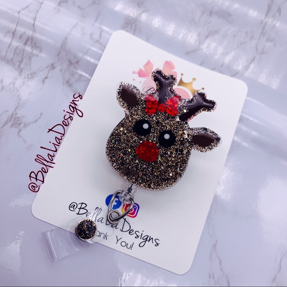 Reindeer Girl Badge Reel